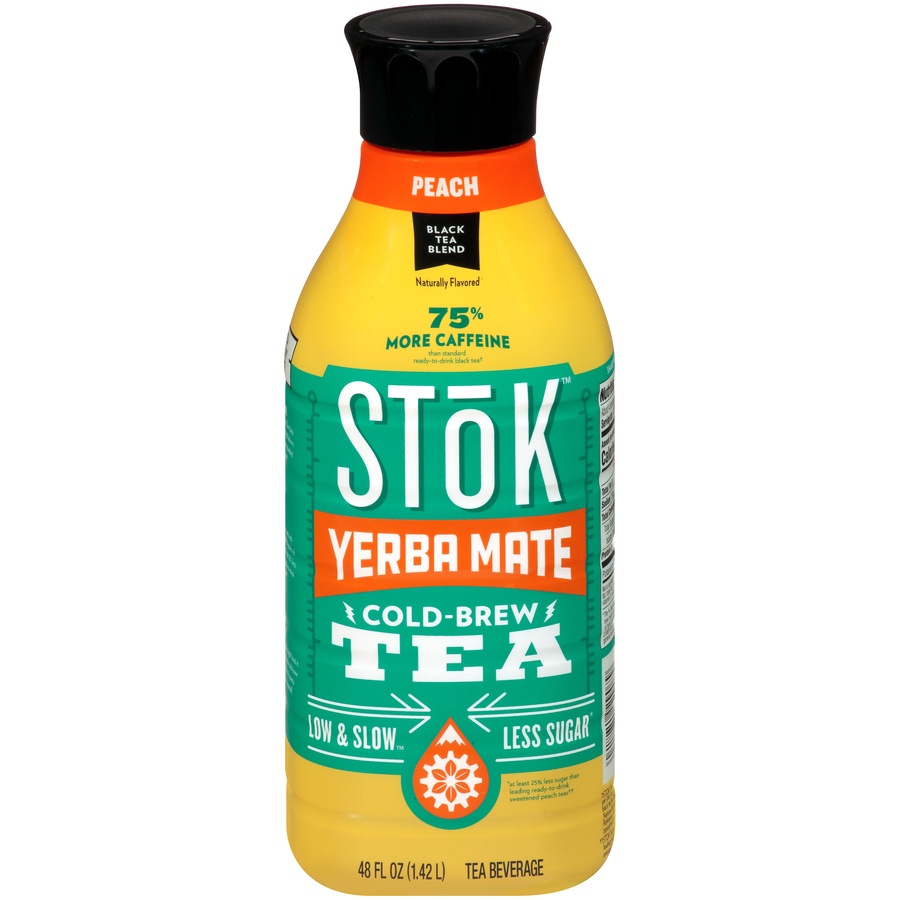 slide 1 of 1, Stok Yerba Mate Peach Tea, 48 oz