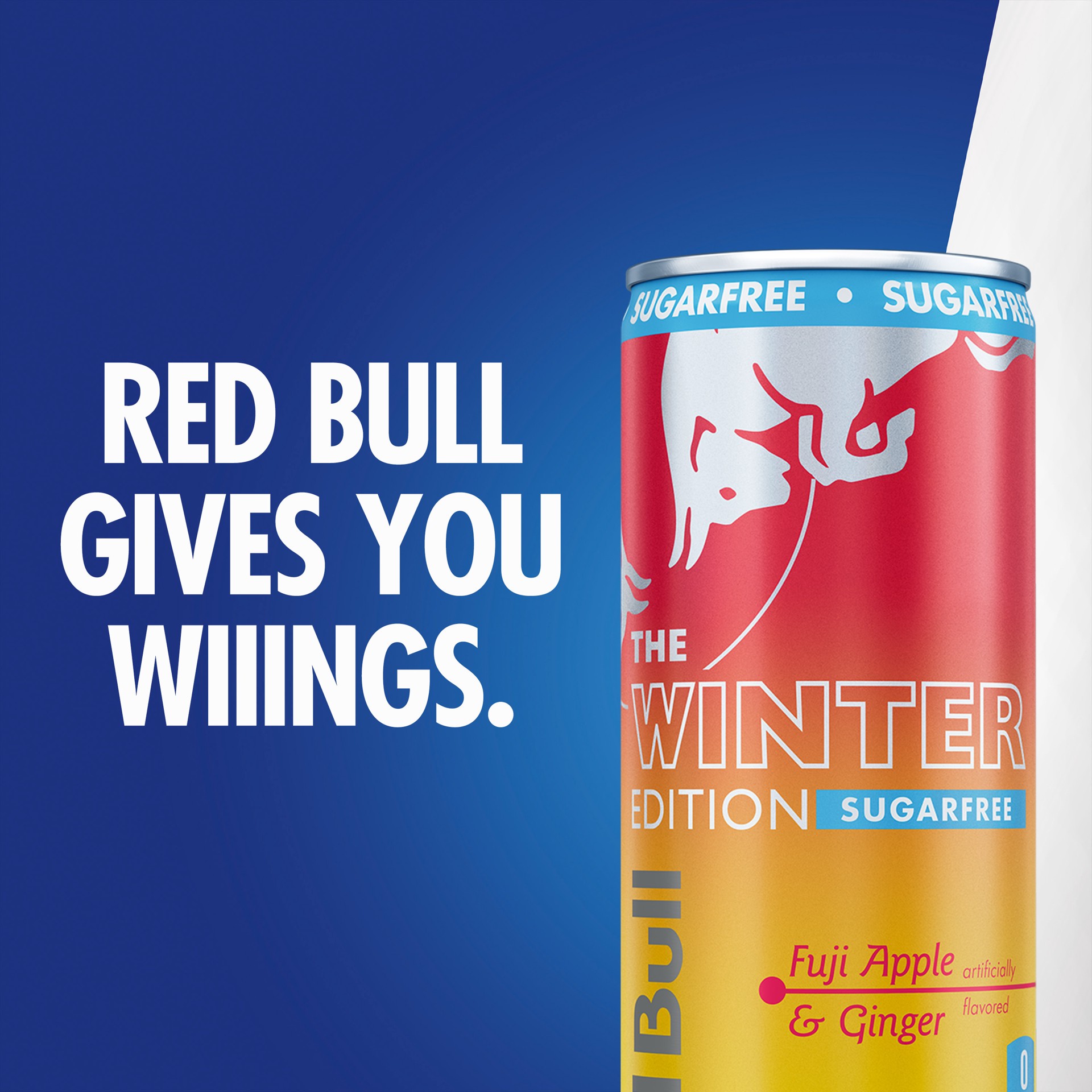 slide 4 of 7, Red Bull Winter Edition Sugarfree Energy Drink, Fuji Apple & Ginger, 12 fl. oz. Can, Pack of 4 Cans, 114mg Caffeine, Taurine & B Vitamins, 48 oz
