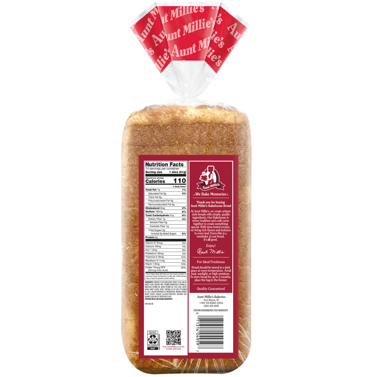 slide 3 of 8, Aunt Millie's Bakehouse Artisan Style White Bread 20 oz, 20 oz