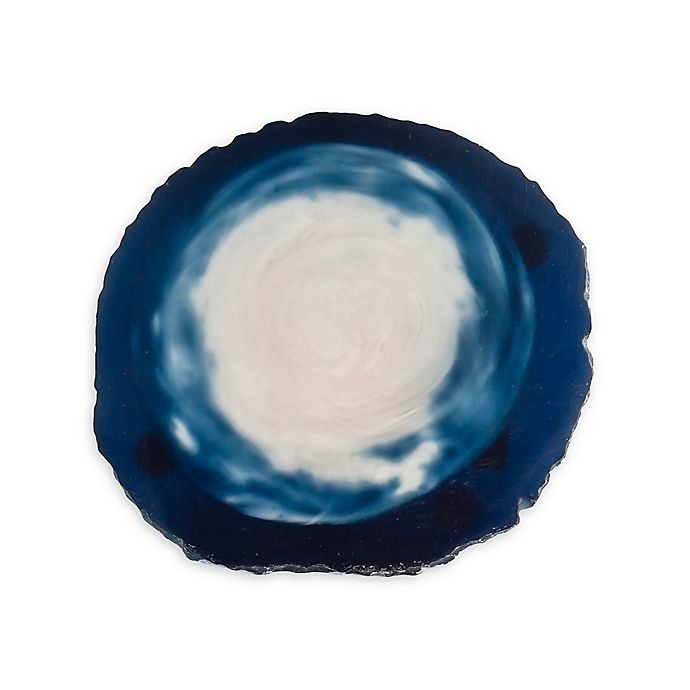 slide 1 of 2, Thirstystone Agate Look Coasters - Blue/White, 4 ct