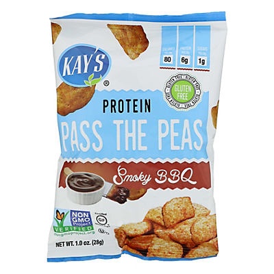 slide 1 of 1, Kay's Naturals Pass The Peas Smoky BBQ Chickpea Chips, 1 oz