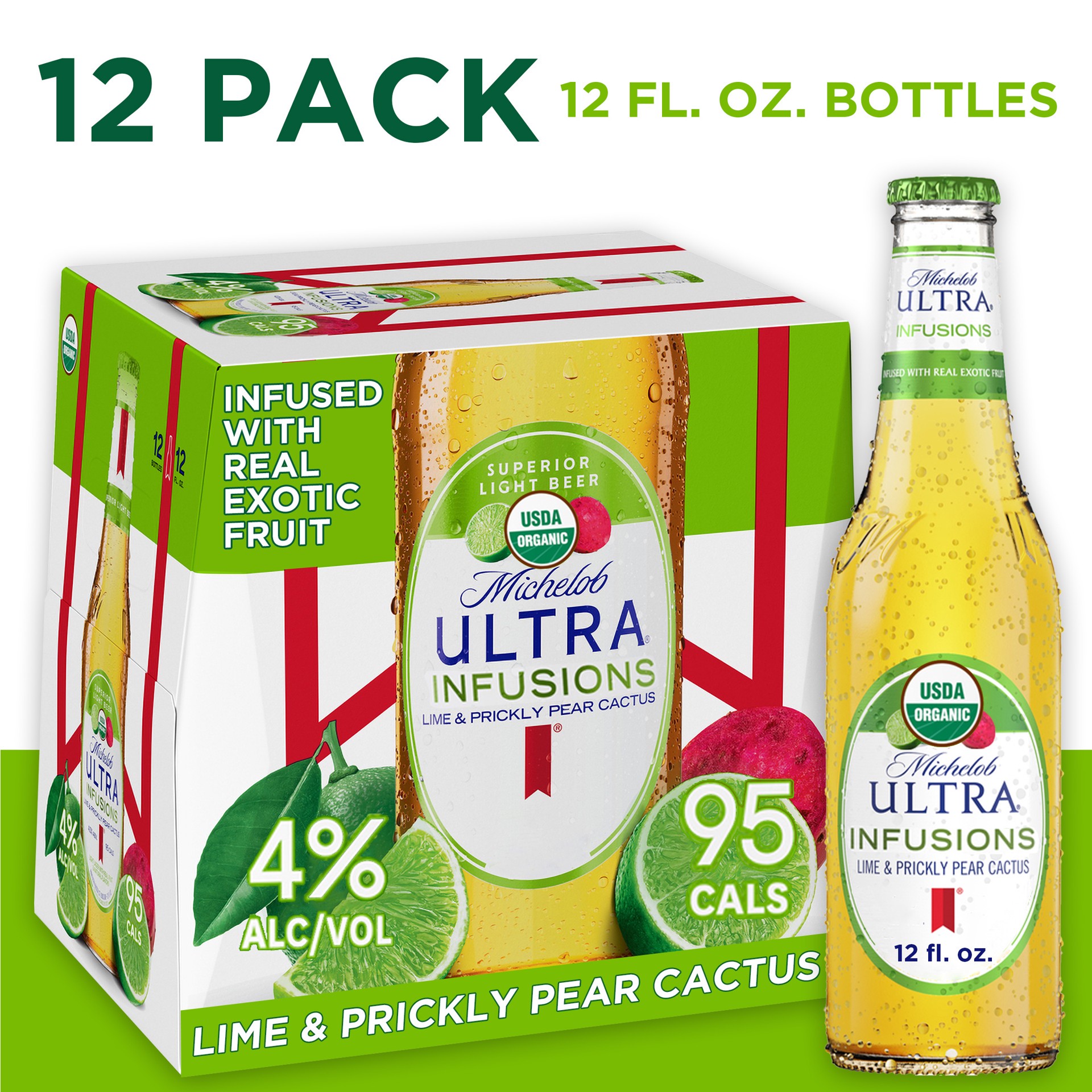 slide 2 of 10, Michelob Ultra Superior Light Infusions Beer 12 - 12 fl oz Bottles, 12 ct; 12 oz