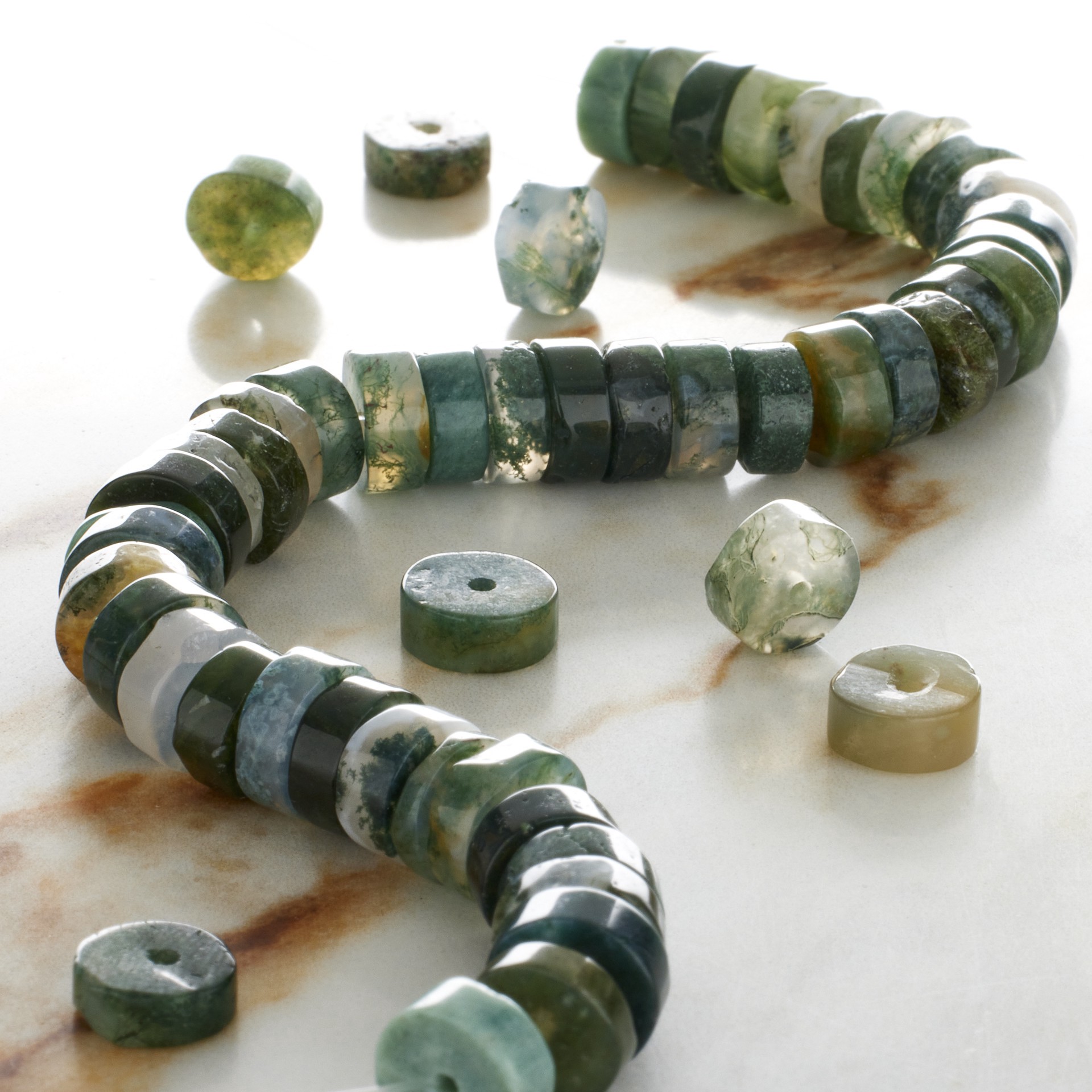 slide 2 of 3, Fancy Jasper Heishi Beads By Bead Landing, 8 mm