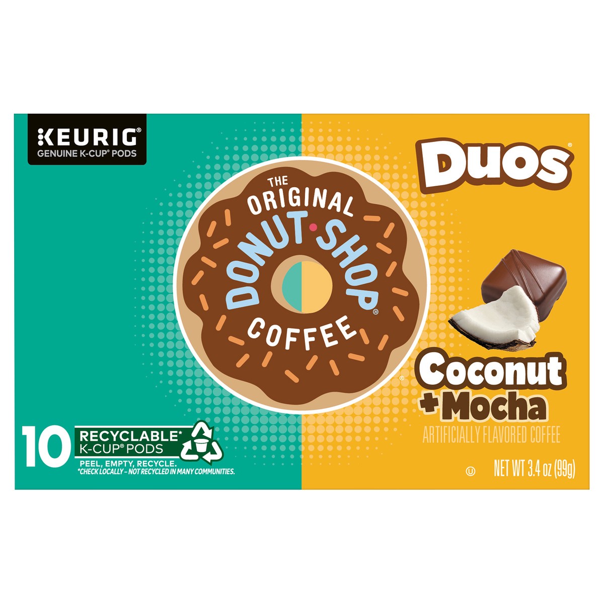 slide 6 of 11, The Original Donut Shop Duos Coconut + Mocha Keurig Single-Serve K-Cup Pods, Medium Roast Coffee, 10 Count, 10 ct