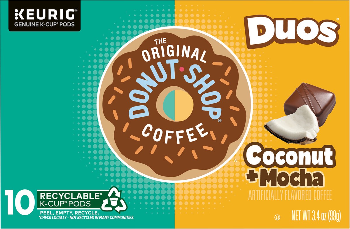 slide 10 of 11, The Original Donut Shop Duos Coconut + Mocha Keurig Single-Serve K-Cup Pods, Medium Roast Coffee, 10 Count, 10 ct
