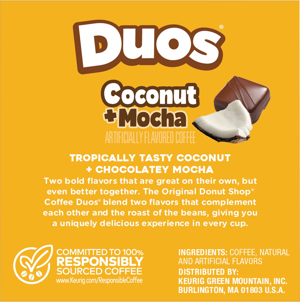 slide 7 of 11, The Original Donut Shop Duos Coconut + Mocha Keurig Single-Serve K-Cup Pods, Medium Roast Coffee, 10 Count, 10 ct