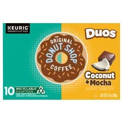 The Original Donut Shop Duos Coconut + Mocha Keurig Single-Serve K-Cup Pods, Medium Roast Coffee, 10 Count