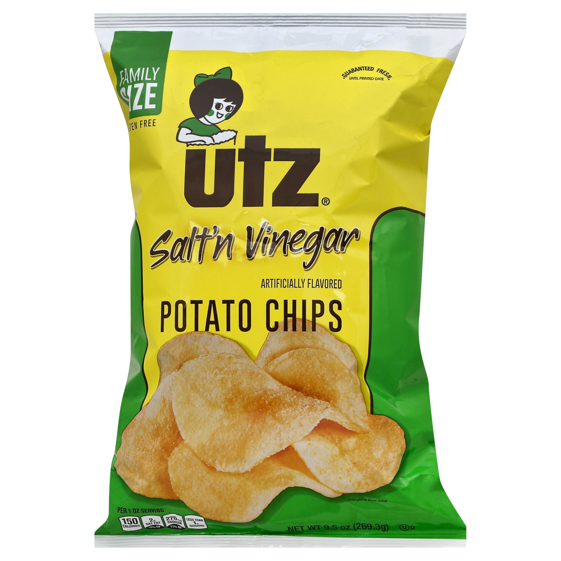 slide 1 of 5, Utz Salt & Vinegar Potato Chips, 9.5 oz