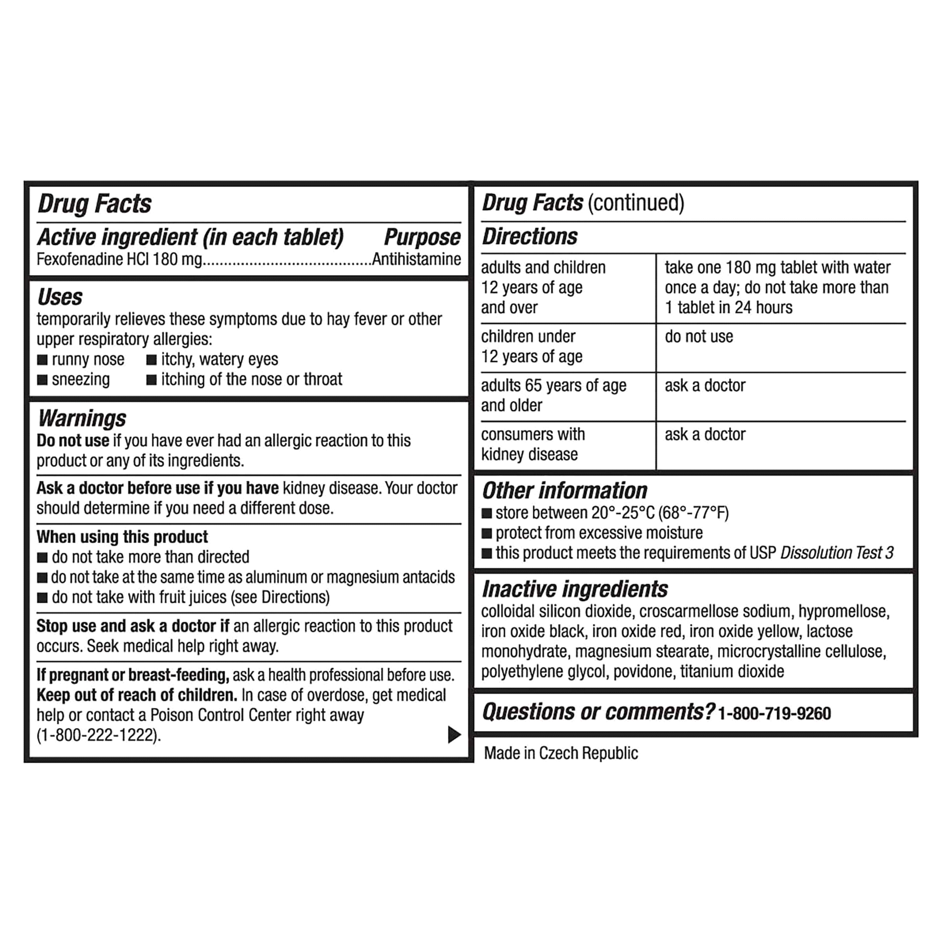 slide 3 of 29, Meijer 24 Hour Allergy Relief, Fexofenadine Hydrochloride Tablets, Antihistamine, 180 mg, 30 ct