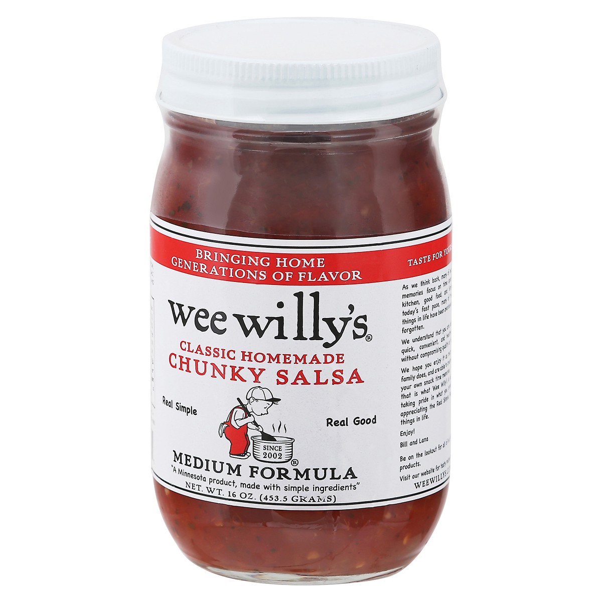 slide 12 of 12, Wee Willy's Medium Chunky Salsa,