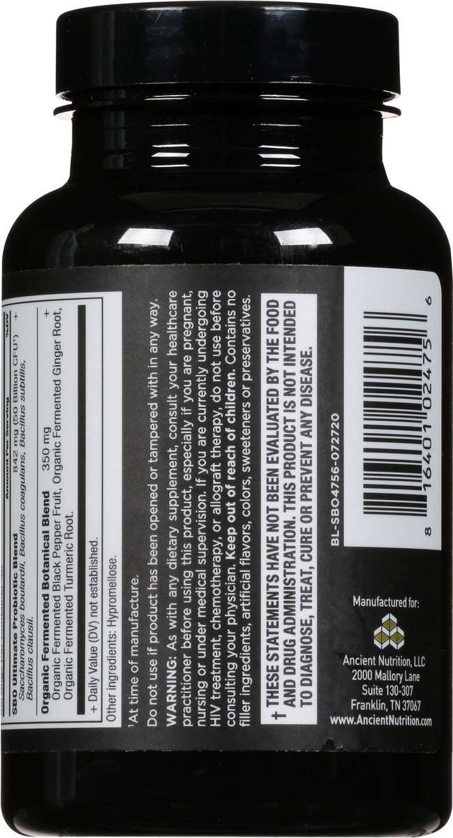 slide 3 of 9, Ancient Nutrition Ultimate SBO Probiotics 60 Capsules, 90 ct
