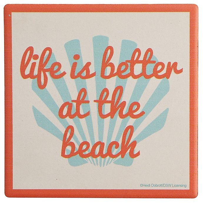 slide 1 of 1, Thirstystone Dolomite Better At The Beach Single Round Coaster, 1 ct