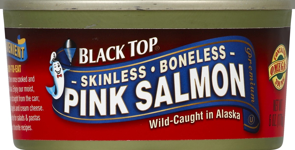 slide 2 of 2, Black Top Skinless Boneless Premium Pink Salmon 6 oz, 6 oz