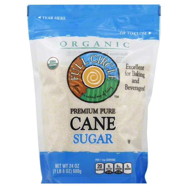 slide 1 of 6, Full Circle Market Organic Premium Pure Cane Sugar, 24 oz