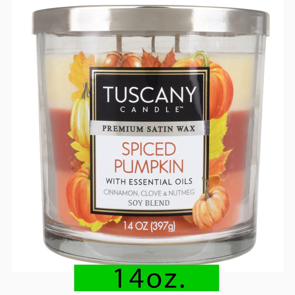 slide 3 of 3, Tuscany Candle Spiced Pumpkin Scented Triple Pour Jar Candle, 1 ct