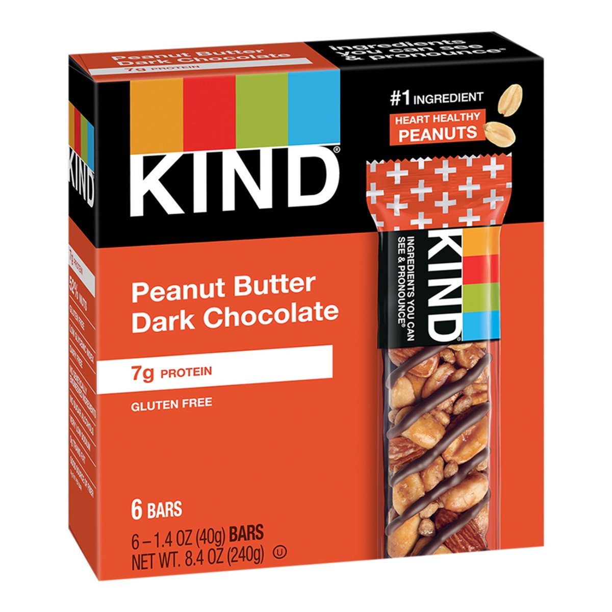 slide 11 of 13, KIND Gluten Free Peanut Butter Dark Chocolate Snack Bars, 1.4 oz, 6 Count, 8.4 oz