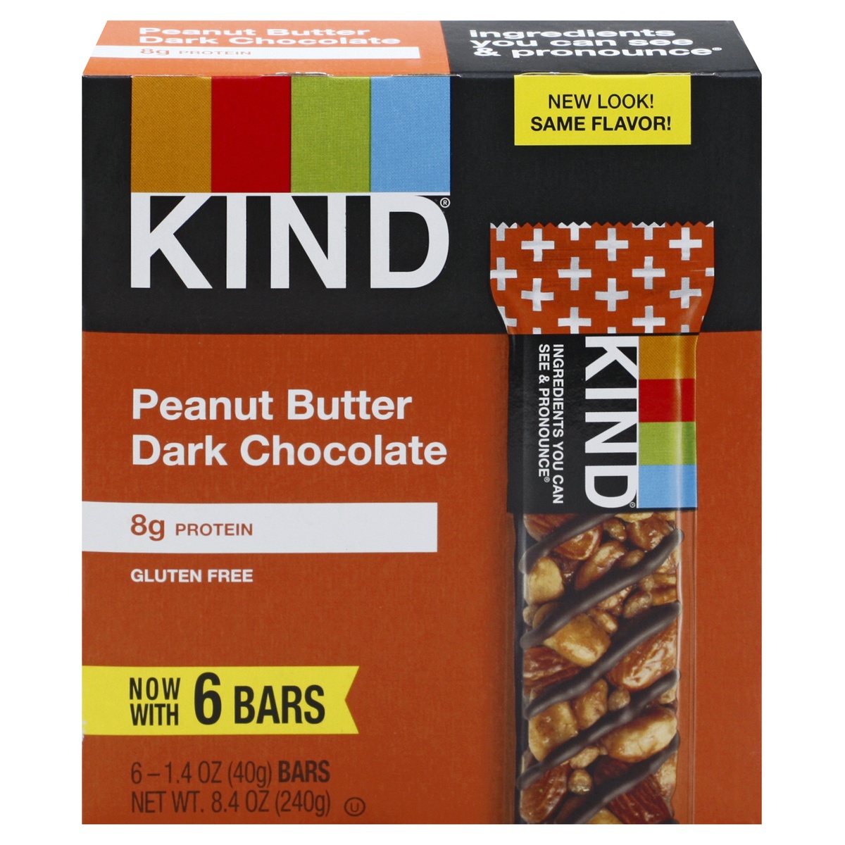 slide 1 of 2, KIND Peanut Butter Dark Chocolate Bars, 6 ct