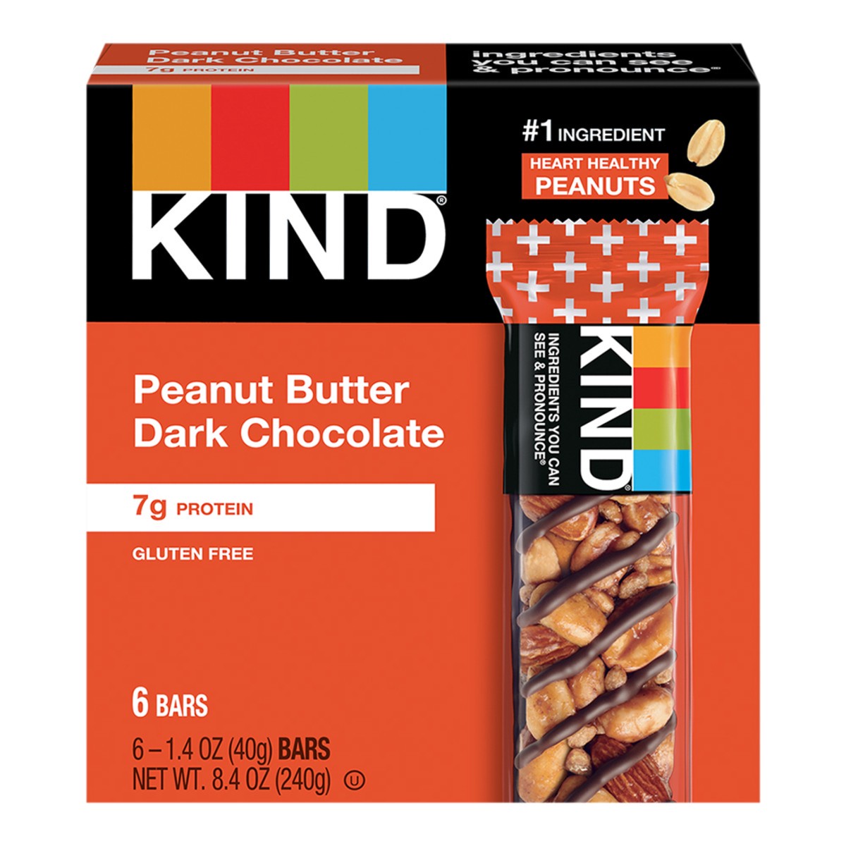 slide 5 of 13, KIND Nut Bars, Peanut Butter Dark Chocolate, 1.4 oz, 6 Count, 6 ct