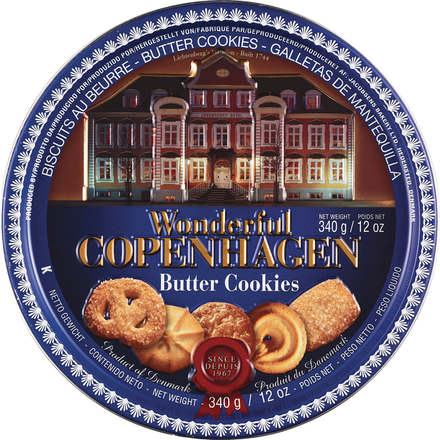 slide 1 of 1, Wonderful Copenhagen Butter Cookies In Tin, 12 oz