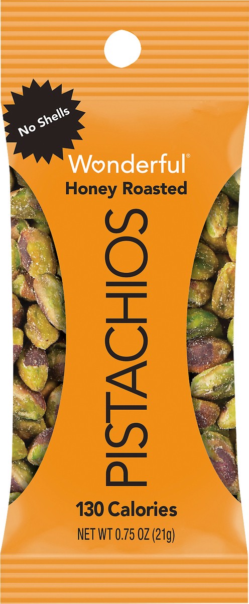 slide 2 of 3, Wonderful Pistachios, No Shells Honey Roasted Nuts, 0.75 oz Bag, 0.75 oz