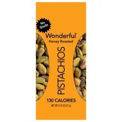 Wonderful Pistachios, No Shells Honey Roasted Nuts, 0.75 oz Bag