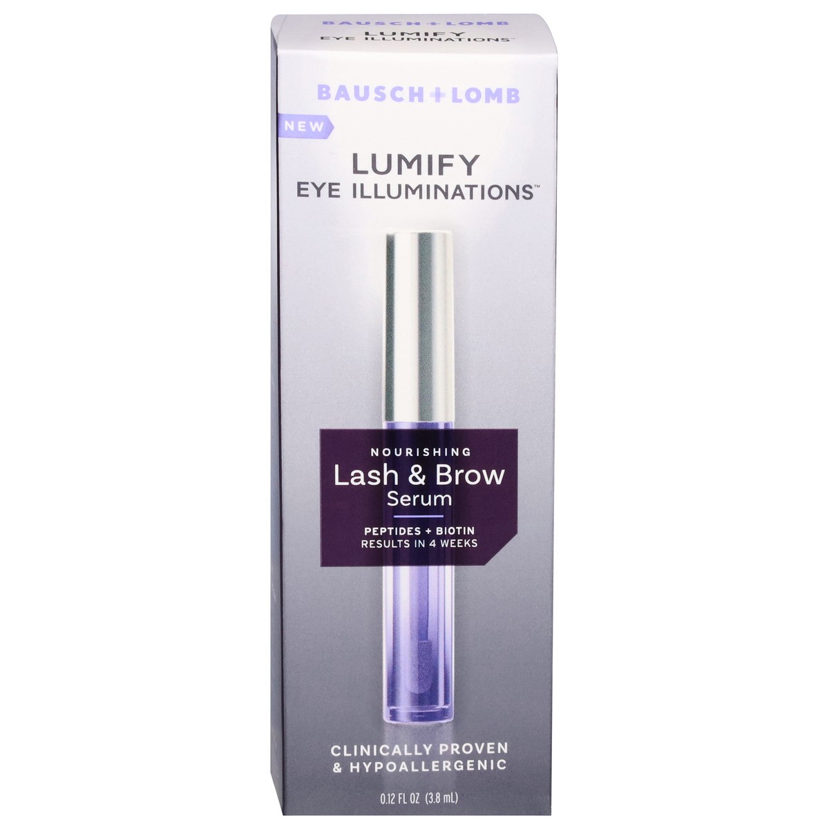 slide 1 of 9, LUMIFY Eye Illuminations Lash & Brow Serum, Contains Peptides, Biotin & Hyaluronic Acid, Clinically Proven & Hypoallergenic, Contact Lens & Lash Extension Friendly, 3.8mL, 0.12 fl oz, 3.8 ml