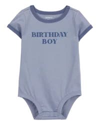 Carters Baby Birthday Boy Short-Sleeve Original Bodysuit Blue 9M