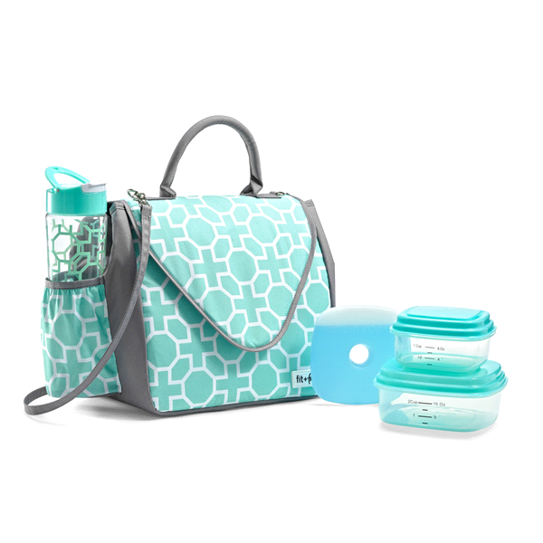 slide 1 of 1, Fit & Fresh Winona Lunch Kit, Classic Trellis Mint, One Size