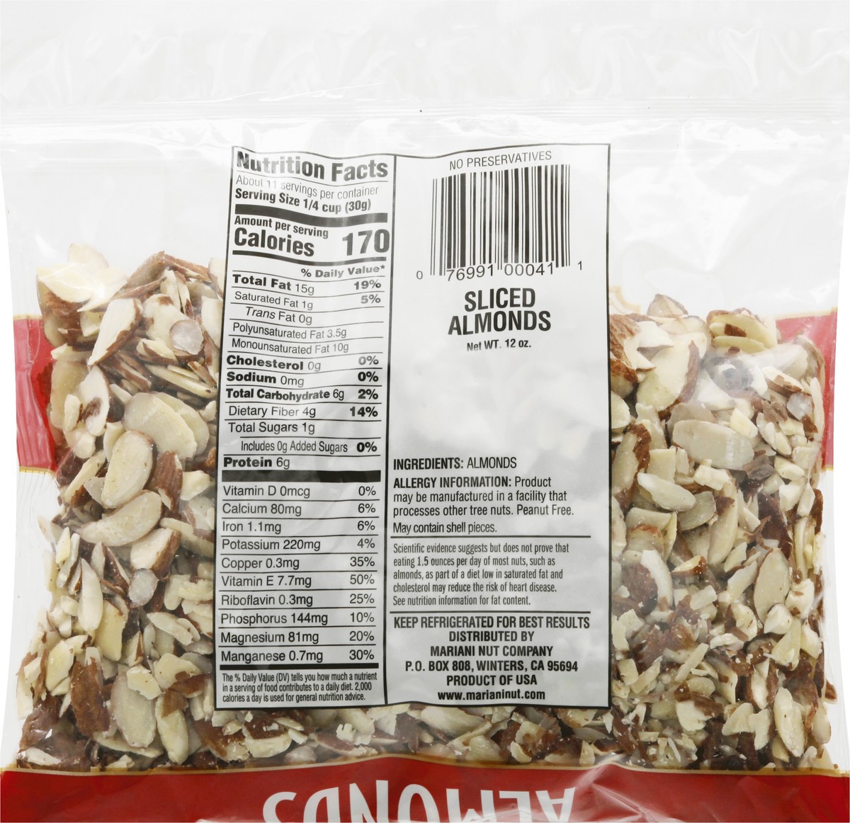 slide 10 of 13, Mariani Sliced Almonds 12 oz, 12 oz