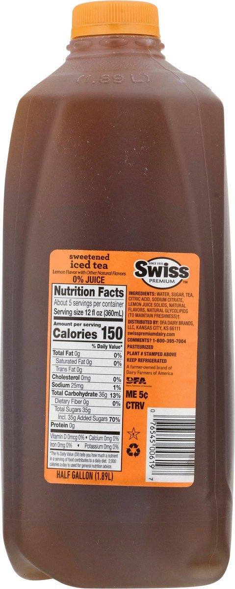 slide 2 of 13, Swiss Premium Sweetened Lemon Flavor Iced Tea - 1/2 gal, 1/2 gal