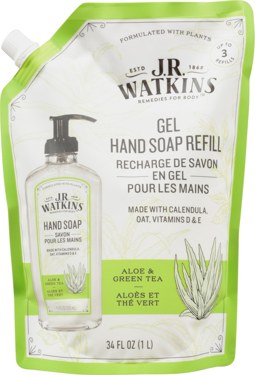 slide 4 of 10, J.R. Watkins Aloe/Green Tea Hand Soap Refill 34 fl oz, 34 fl oz