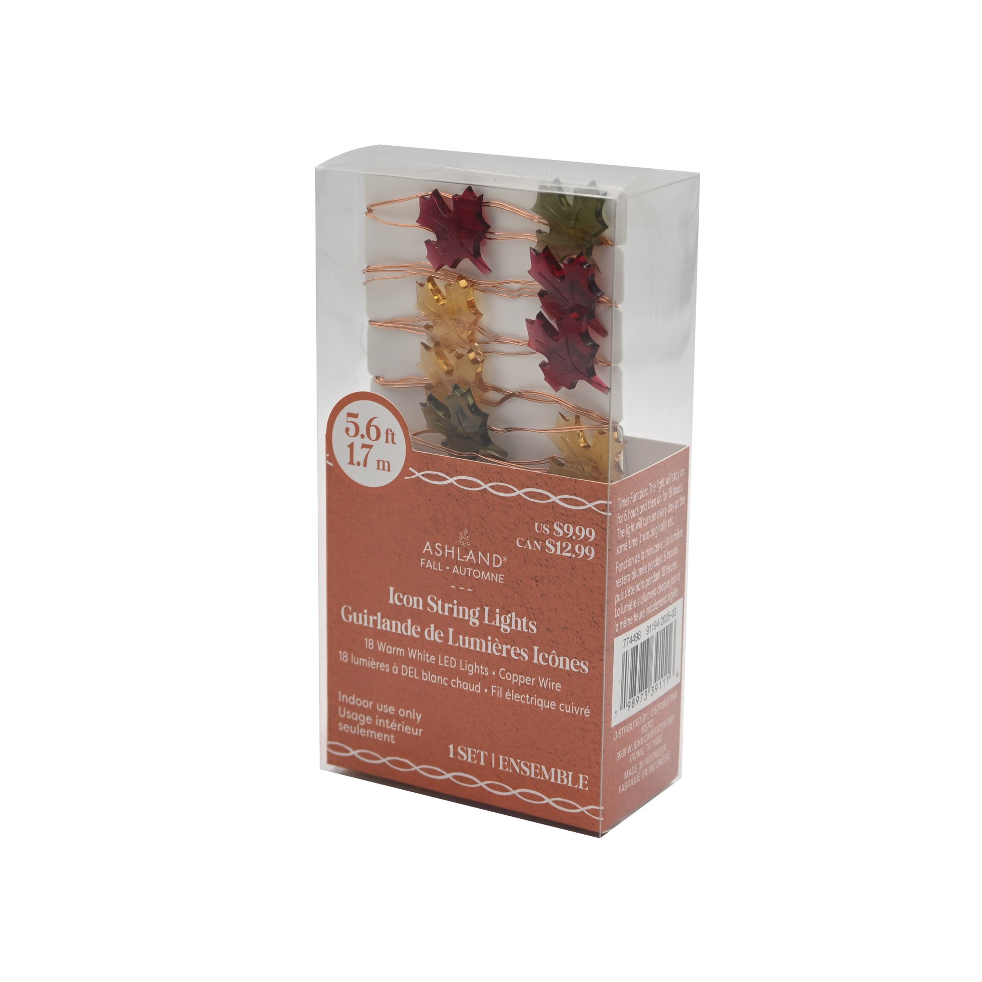 slide 2 of 4, 18ct. Warm White Led Maple Leaf Icon String Lights By Ashland, 18 ct