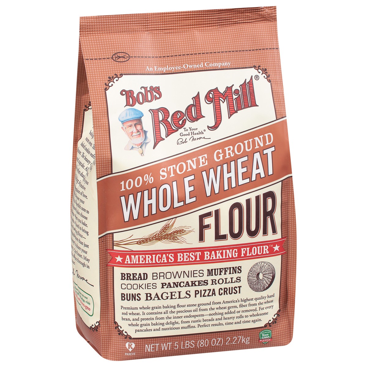 slide 8 of 9, Bob's Red Mill 100% Stone Ground Whole Wheat Flour 5 lb, 5 lb