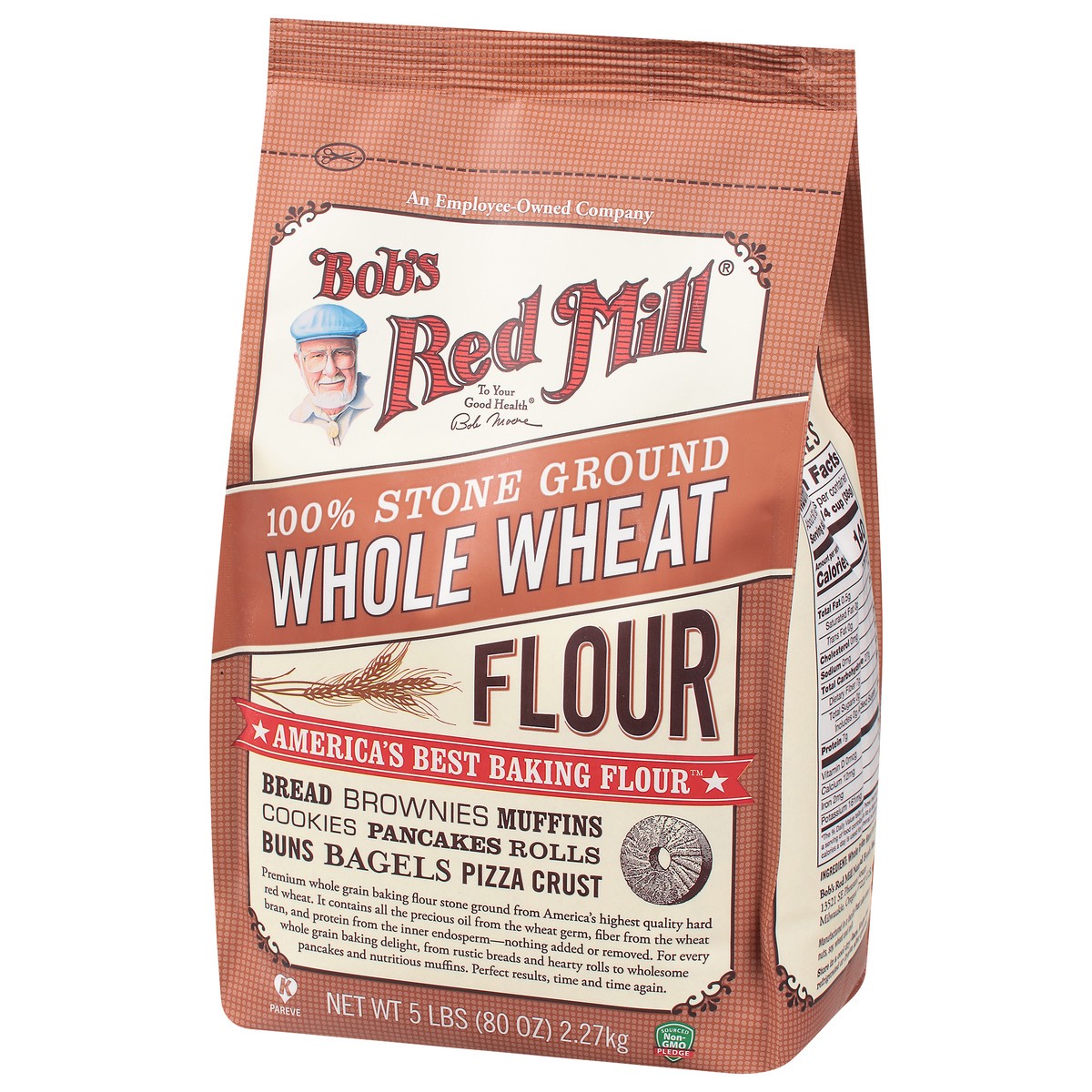 slide 9 of 9, Bob's Red Mill 100% Stone Ground Whole Wheat Flour 5 lb, 5 lb