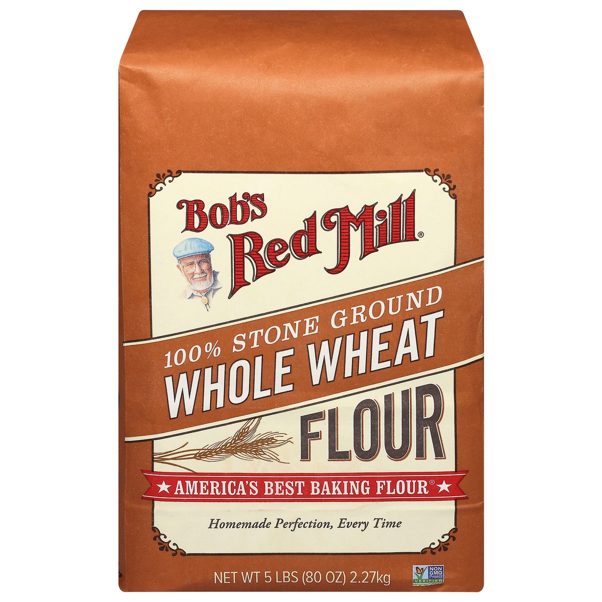 slide 1 of 9, Bob's Red Mill 100% Stone Ground Whole Wheat Flour 80 oz, 80 oz