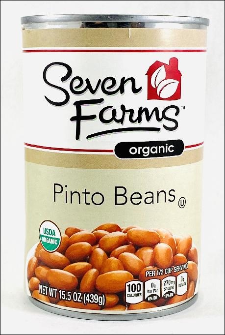 slide 1 of 1, Seven Farms Organic Pinto Beans, 15.5 oz