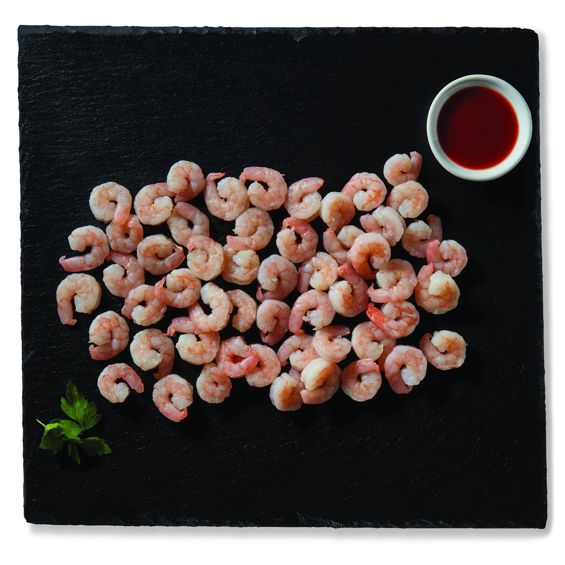 slide 1 of 1, H-E-B Fish Market Peeled Tail-Off Small Cooked Shrimp, 71 - 90 ct/lb, per lb