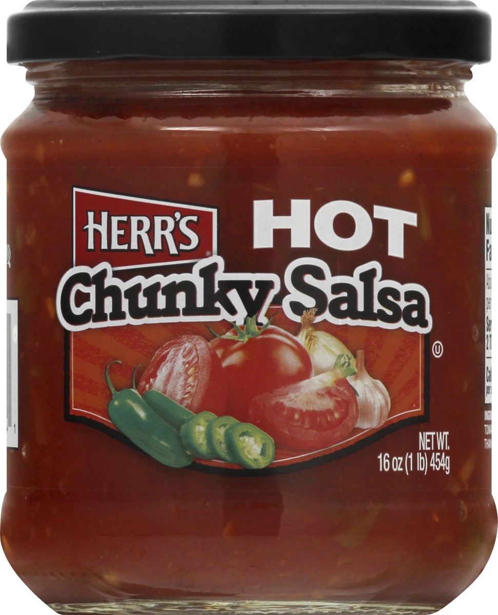 slide 2 of 12, Herr's Hot Chunky Salsa 16 oz, 16 oz