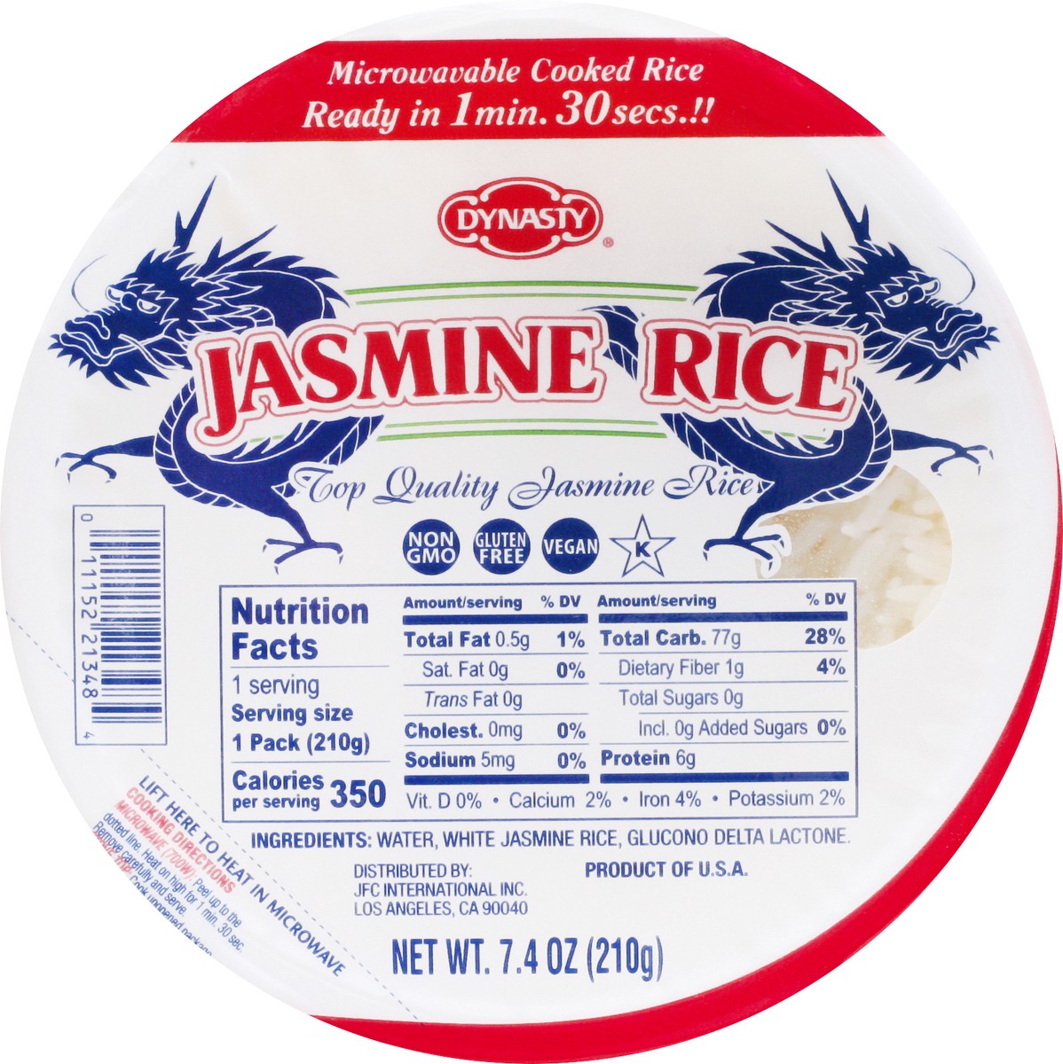 slide 9 of 11, Dynasty Jasmine Rice Cooked, 7.4 oz