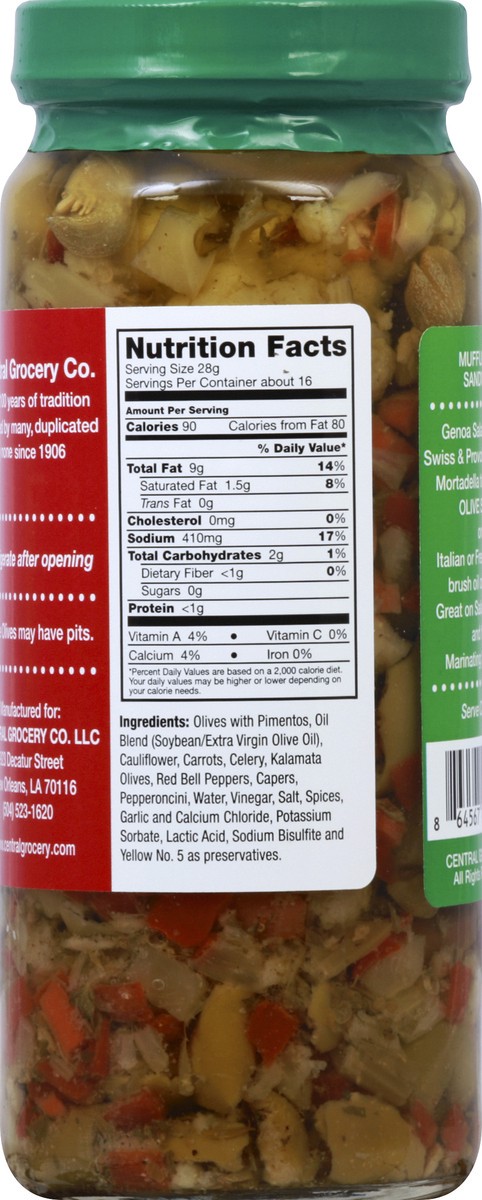 slide 9 of 10, Central Grocery's Olive Salad 16 oz, 16 oz