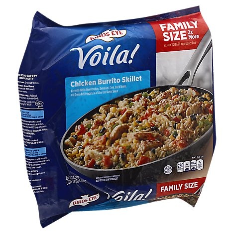 slide 1 of 1, Birds Eye Voila Family Size Chicken Burrito Skillet Frozen Meal, 42 oz