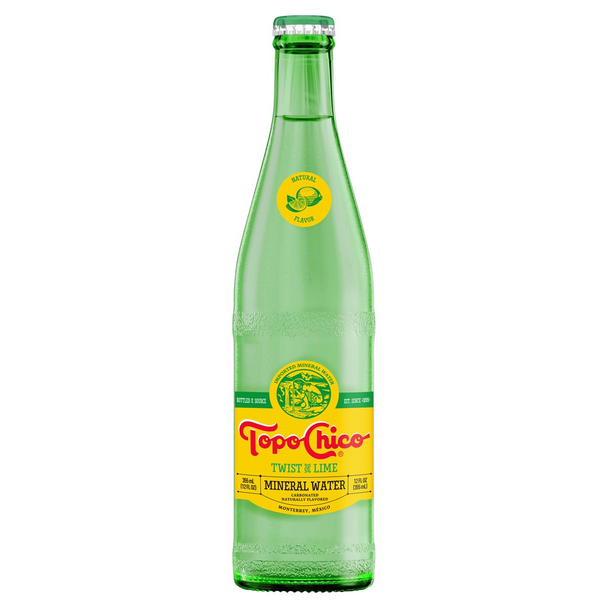 slide 1 of 4, Topo Chico Mineral Water Twist of Lime Glass Bottle- 12 fl oz, 12 fl oz