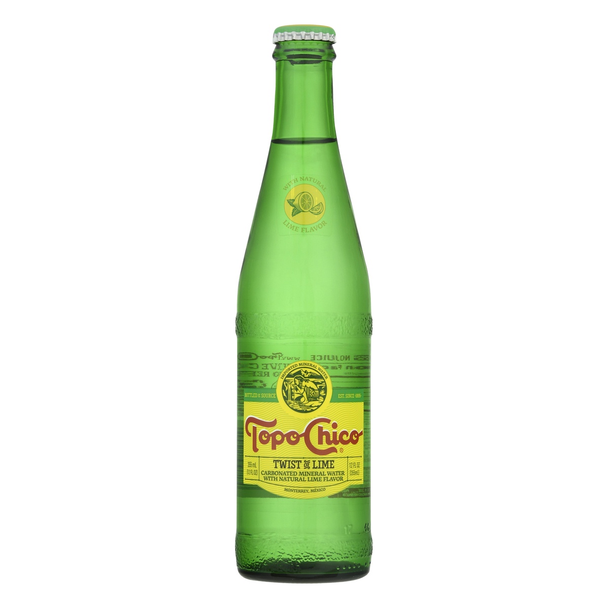 Topo Chico Sparkling Mineral Water Twist of Lime Glass Bottle, 12 fl oz