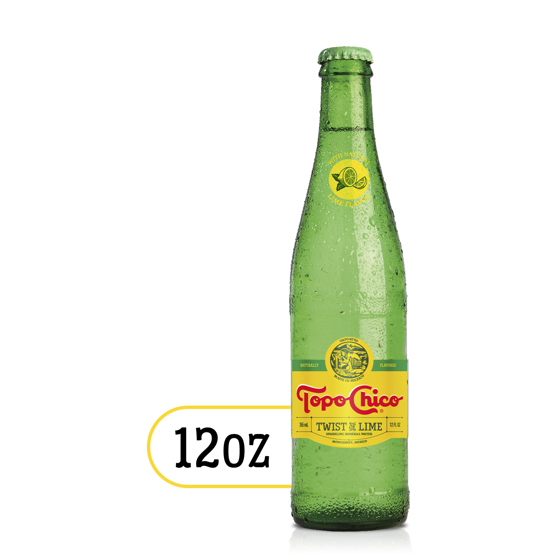 slide 1 of 4, Topo Chico Mineral Water Twist of Lime Glass Bottle, 12 fl oz, 12 fl oz