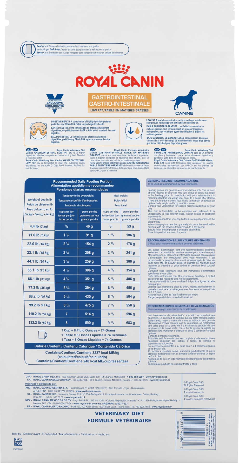 slide 6 of 8, Royal Canin Veterinary Diet Canine Gastrointestinal Low Fat Dry Dog Food, 6.6 lb