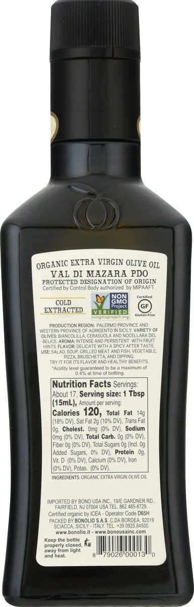 slide 5 of 9, Bono Sicilian Extra Virgin Organic Olive Oil 8.45 oz, 8.45 oz