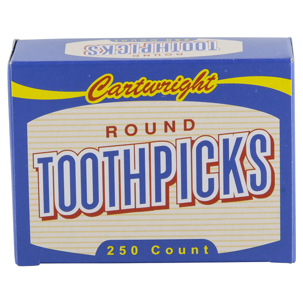 slide 1 of 1, Cartwright Round Toothpicks, 250 ct