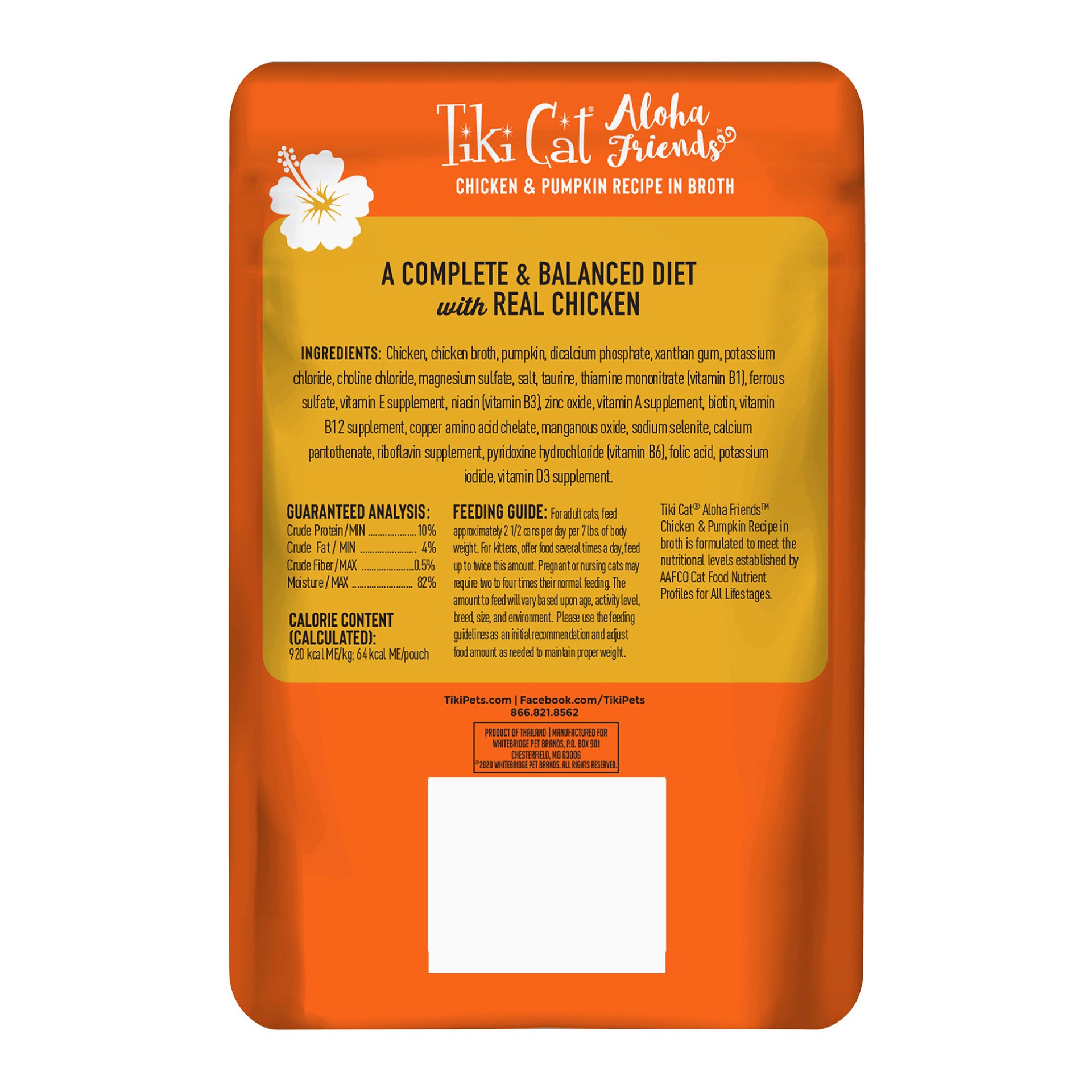 slide 4 of 8, Tiki Cat Aloha Friends Wet Cat Food, Chicken & Pumpkin, 2.5 oz. Pouch, 2.5 oz