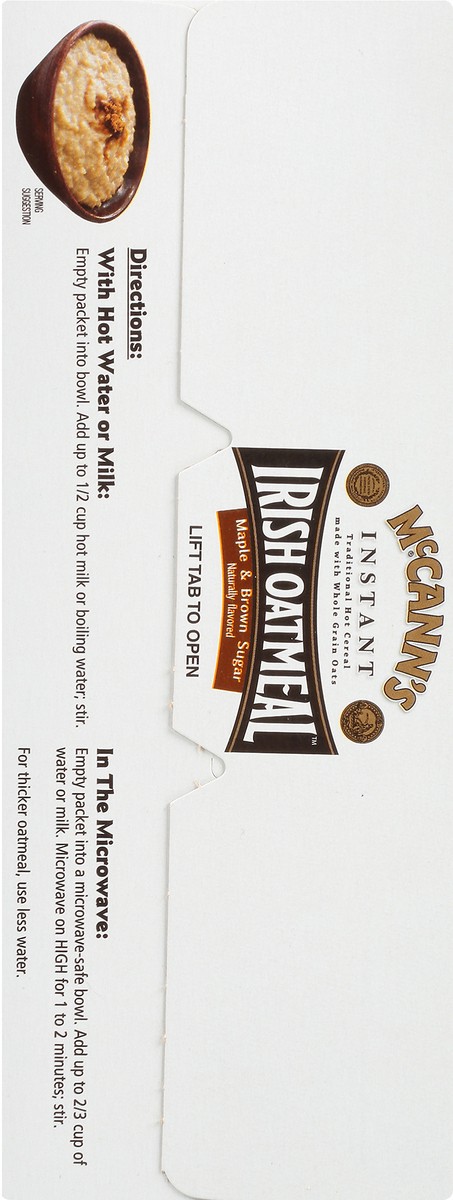 slide 3 of 15, McCann's Maple & Brown Sugar Instant Irish Oatmeal, Instant Oatmeal, Kosher, 10 Count Box, 15.1 oz