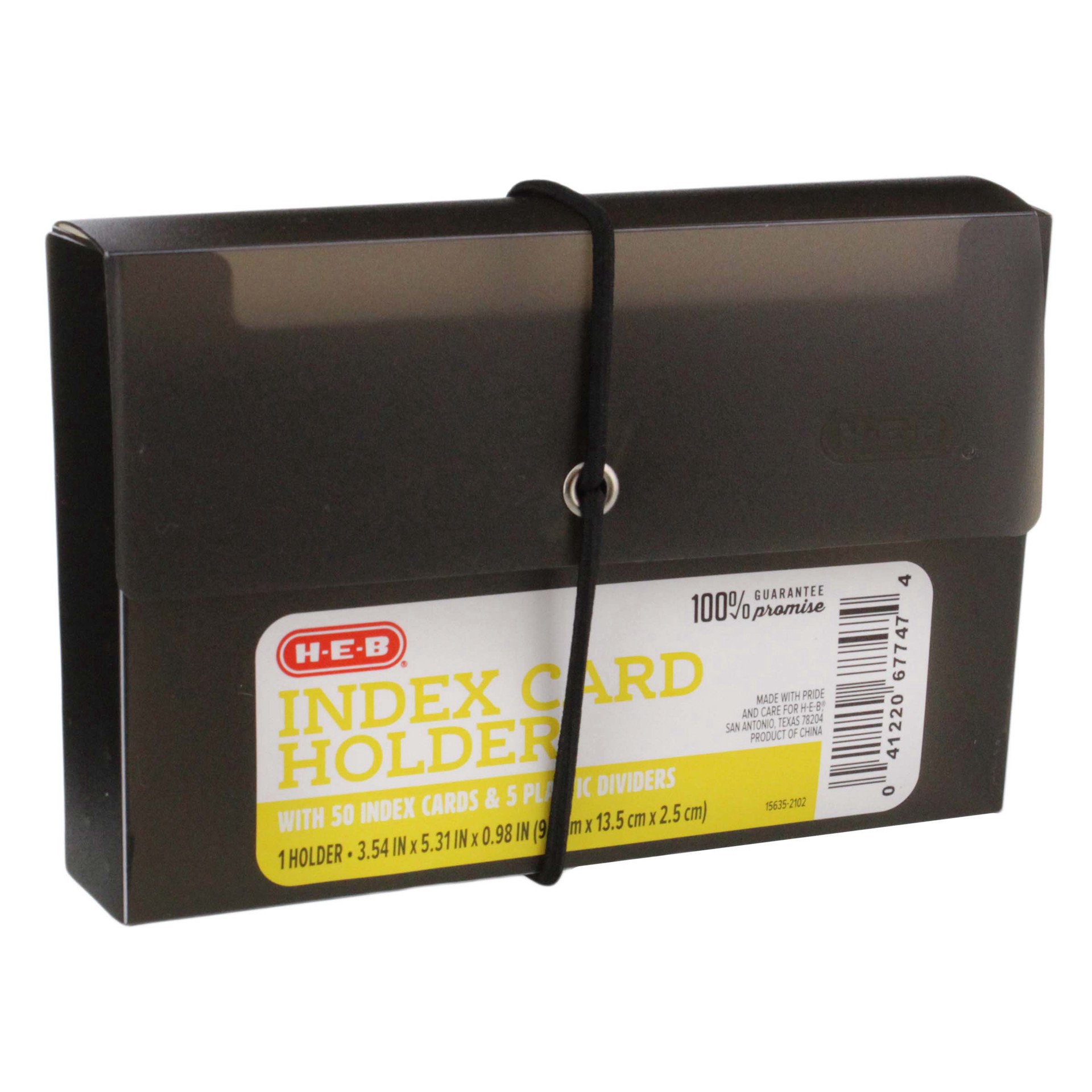 slide 1 of 1, H-E-B Index Card Holder with Cards & Dividers, 1 ct